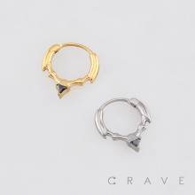 GOTHIC THORN HALO BLACK CZ 316L SURGICAL STEEL EARRING